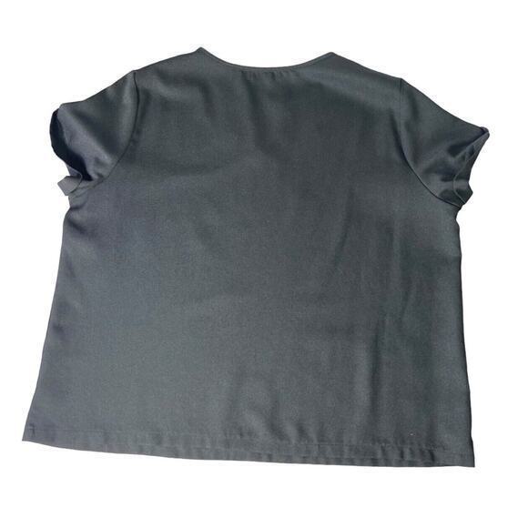 SHEIN CURVE Women Black Floral Print Short Sleeve Blouse Top Plus Size 1XL - Picture 6 of 8